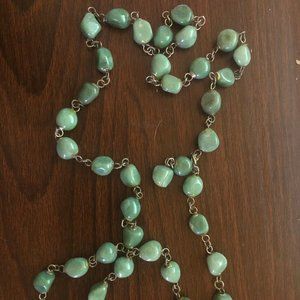 Long Jade bead necklace